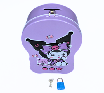 МЕТАЛЛИЧЕСКАЯ КОПИЛКА KUROMI С КЛЮЧОМ C0123 фото