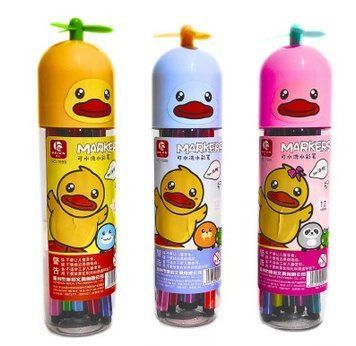 Markere Puișor &icirc;n cutie plastic rotundă 12 culori B0580 foto