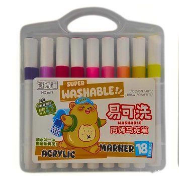 Marker Acrylic Super Lavabile 18 culori C0107 foto