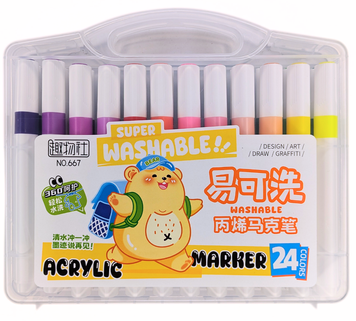 MARKER ACRYLIC SUPER LAVABILE 24 CULORI C0106 foto